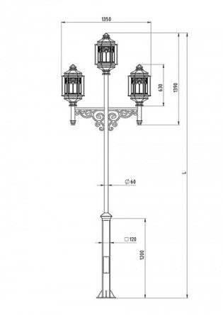 Наземный фонарь Palazzo 530-43/b-50 фото 2